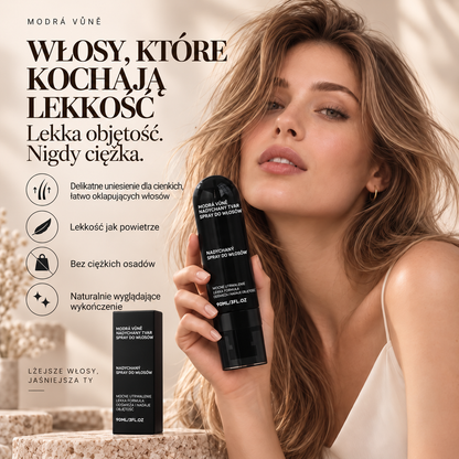 Vitalisys® Fluffy Hair Volumizing Spray – Lekki spray unoszący włosy u nasady i nadający im objętość oraz naturalną lekkość, o zapachu brzoskwini 💖