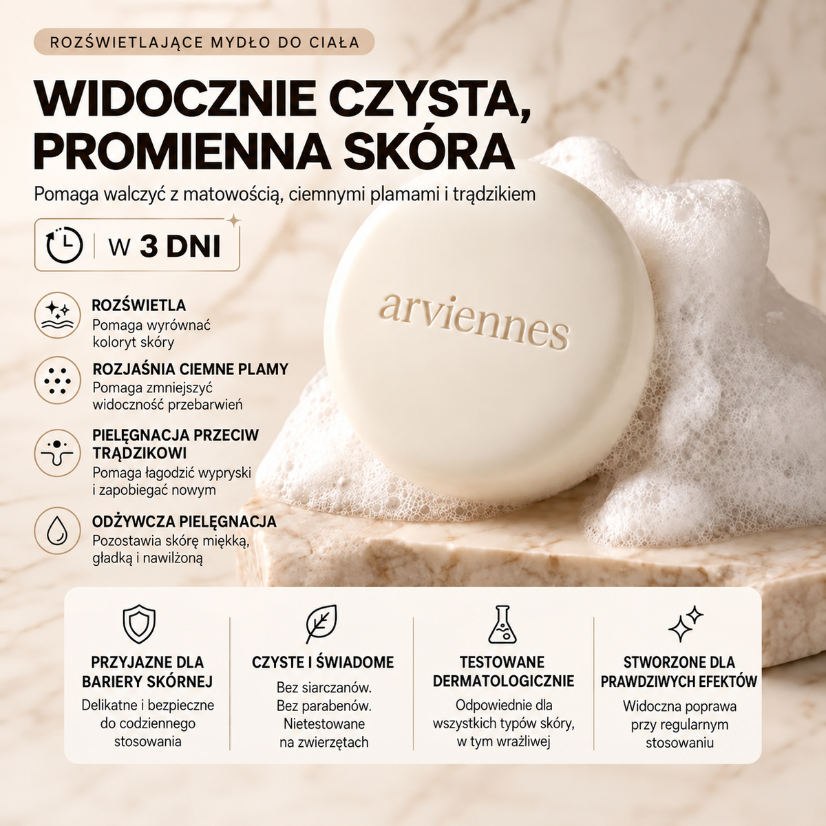 🥭Mydło z niacynamidem rozjaśniające skórę – na ostudę, ciemne plamy i piegi