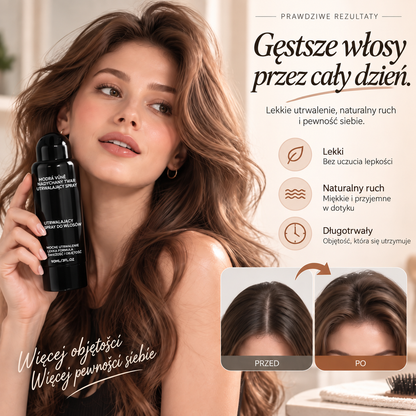 Vitalisys® Fluffy Hair Volumizing Spray – Lekki spray unoszący włosy u nasady i nadający im objętość oraz naturalną lekkość, o zapachu brzoskwini 💖